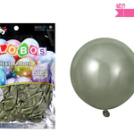 Globos de látex verde oliva cromados metalizados 28cm 50pcs