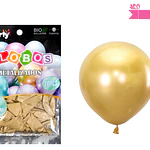 Globos de látex dorado cromados metalizados 28cm 20pcs
