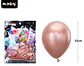 Globos de látex rosa dorado cromados metalizados 35cm 20pcs - Miniatura 2