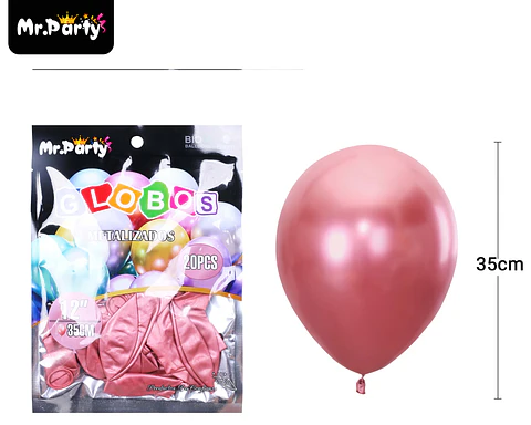 Globos de látex rojo cromados metalizados 35cm 20pcs