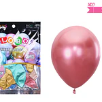 Globos de látex colores surtidos cromados metalizados 35cm 20pcs