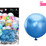 Globos de látex azul cromados metalizados 28cm 20pcs