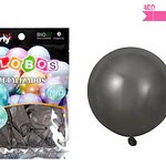 Globos de látex negro cromados metalizados 28cm 20pcs