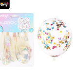Globos de látex con confetti de estrella multicolor 30cm 5pcs