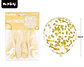 Globos de látex con confetti de redondo dorado 30cm 5pcs - Miniatura 2