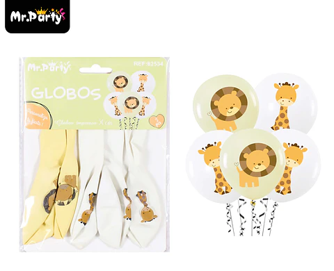 Globos de látex estampado animal 30cm 5pcs
