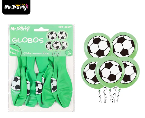 Globos de látex fútbol mate 30cm 5pcs