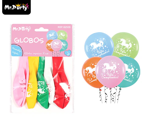 Globos de látex unicornio mate 30cm 5pcs