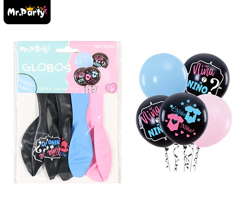 Globos de látex Niña o Niño mate 30cm 5pcs