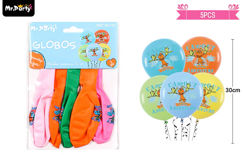 Globos de látex multicolor con dinosaurios 30cm 5pcs