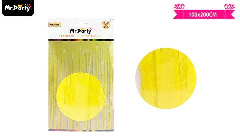 Cortina de flecos amarillo pastel 1m*2m