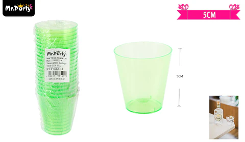 Vasos acrilicos shot verde transparente 60ML 20pcs