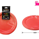 Platos plásticos rojo 18cm 10pcs