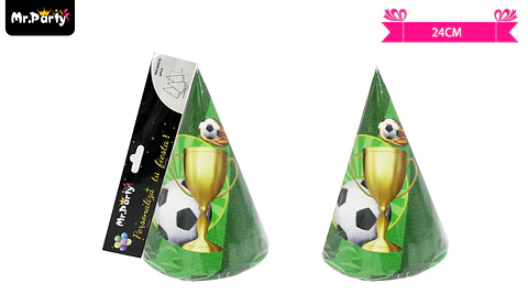 Gorro de trofeo y fútbol 24cm 6pcs