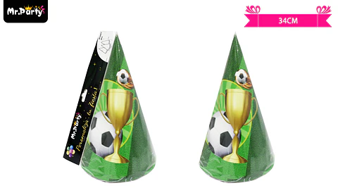 Gorro de trofeo y fútbol 34cm 6pcs