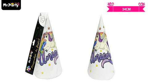 Gorro de unicornio 34cm 6pcs