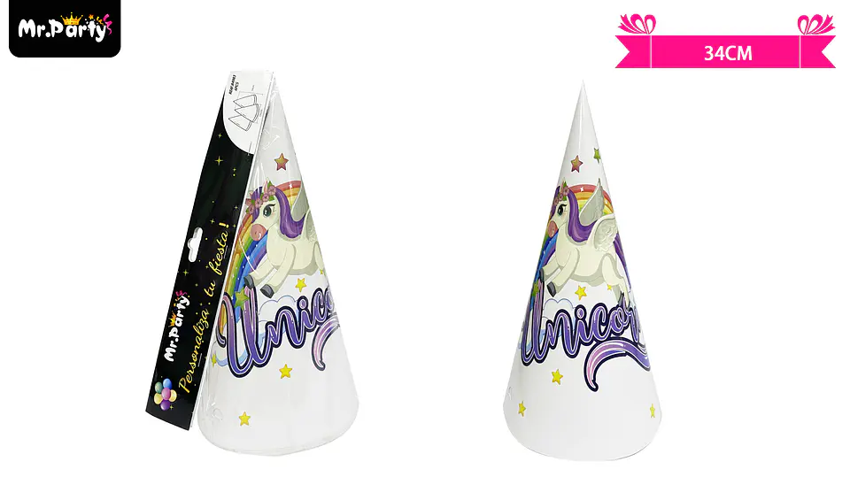Gorro de unicornio 34cm 6pcs 1