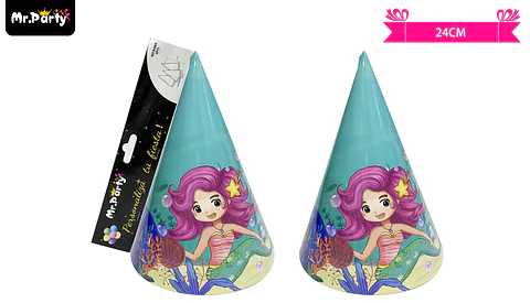 Gorro de sirena 24cm 6pcs