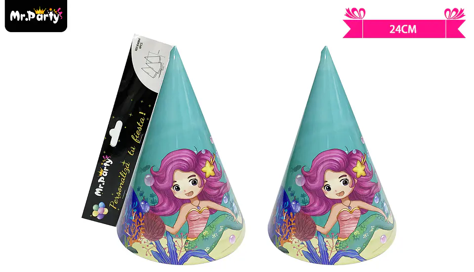 Gorro de sirena 24cm 6pcs 1