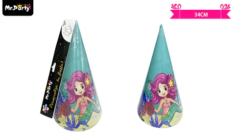Gorro de sirena 34cm 6pcs