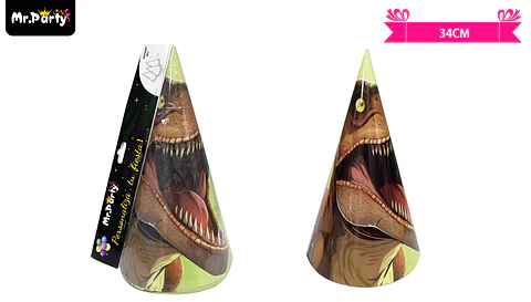 Gorro de dinosaurio 34cm 6pcs