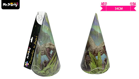 Gorro de dinosaurio 34cm 6pcs