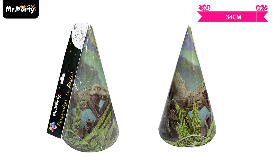 Gorro de dinosaurio 34cm 6pcs 1