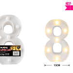 Número 8 con luz led 22cm 