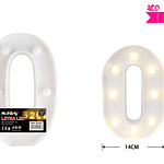 Número 0 con luz led 22cm 