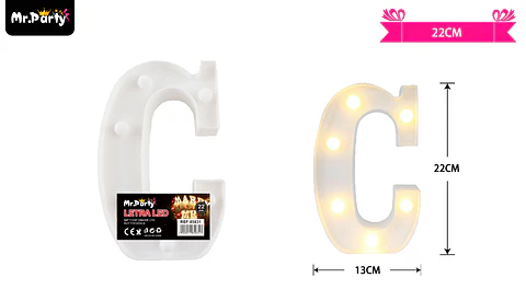 Letra C con luz led 22cm