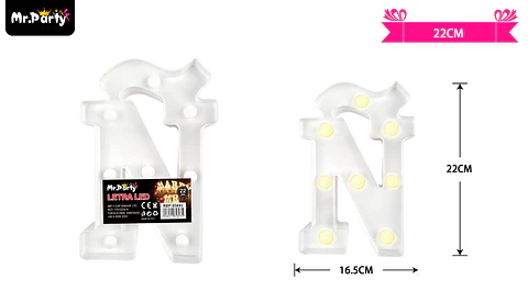 Letra Ñ con luz led 22cm