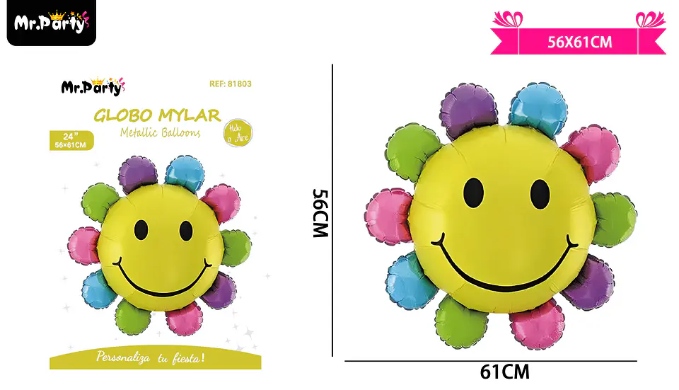 Globo metálico girasol 56*61cm 1