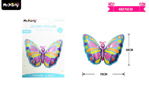 Globo metálico mariposa 48*76cm