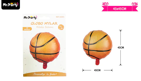 Globo metálico baloncesto 45cm