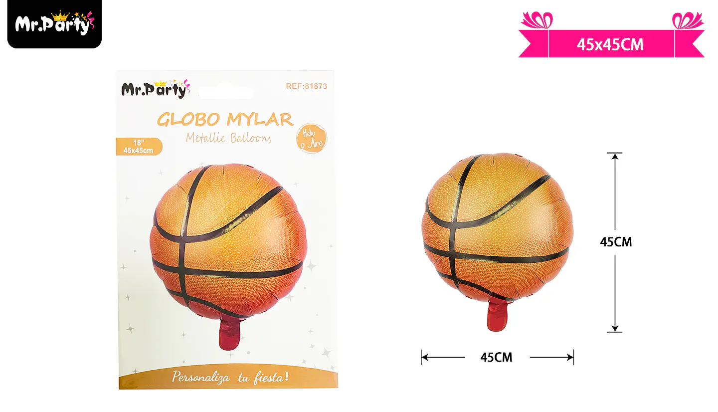 Globo metálico baloncesto 45cm 1
