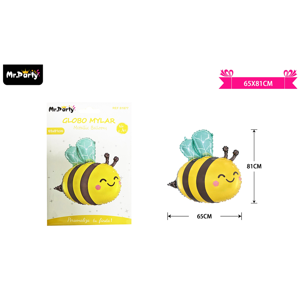 Globo metálico abeja 65*81cm