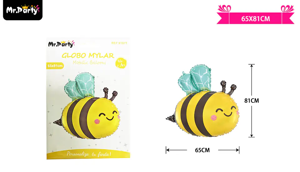 Globo metálico abeja 65*81cm 2