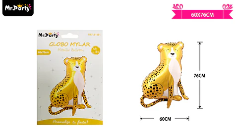 Globo metálico leopardo 60*76cm