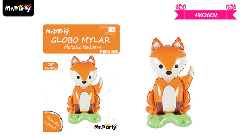 Globo metálico zorro 49*26cm