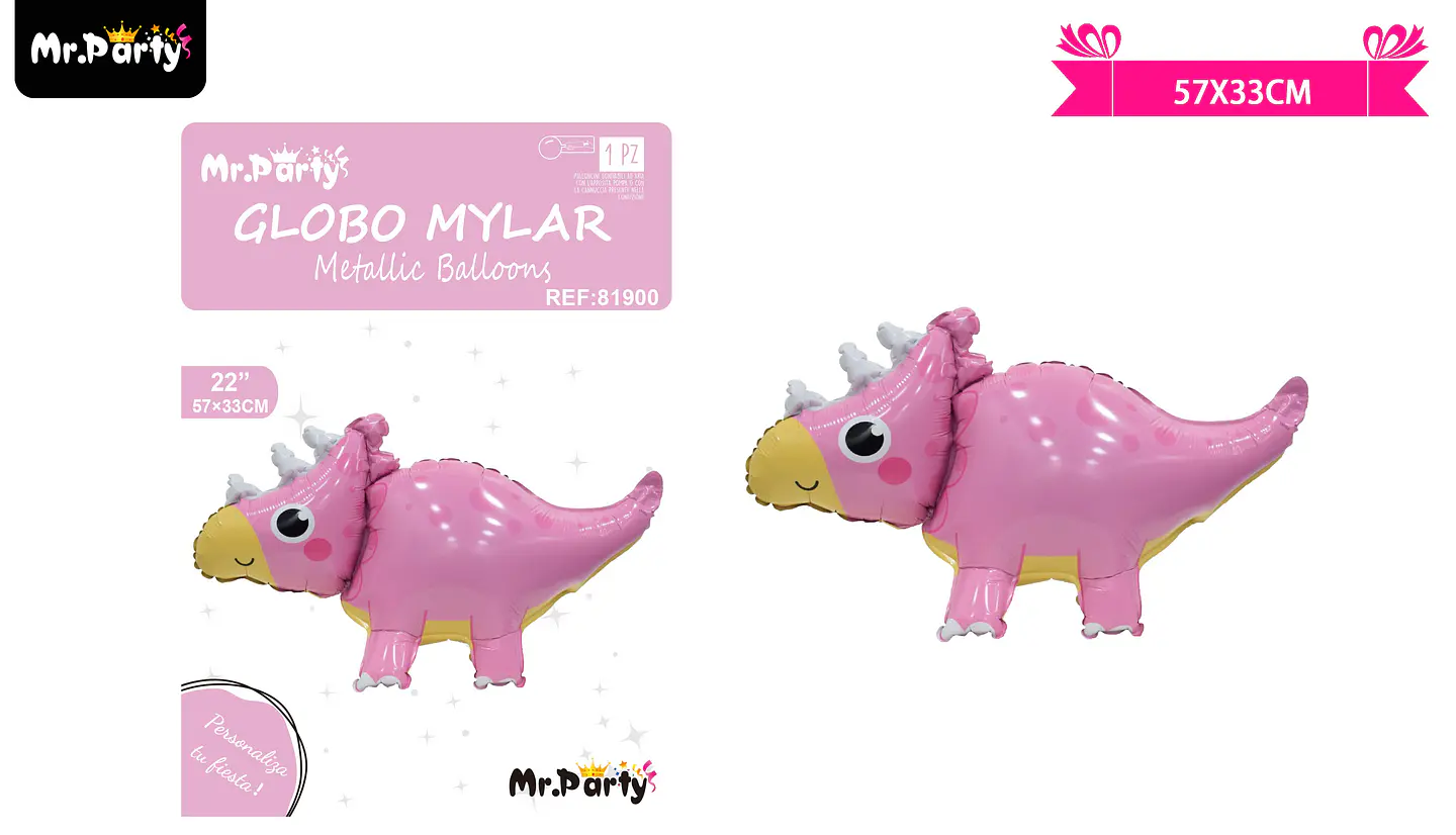 Globo metálico dinosaurio 57*33cm 1