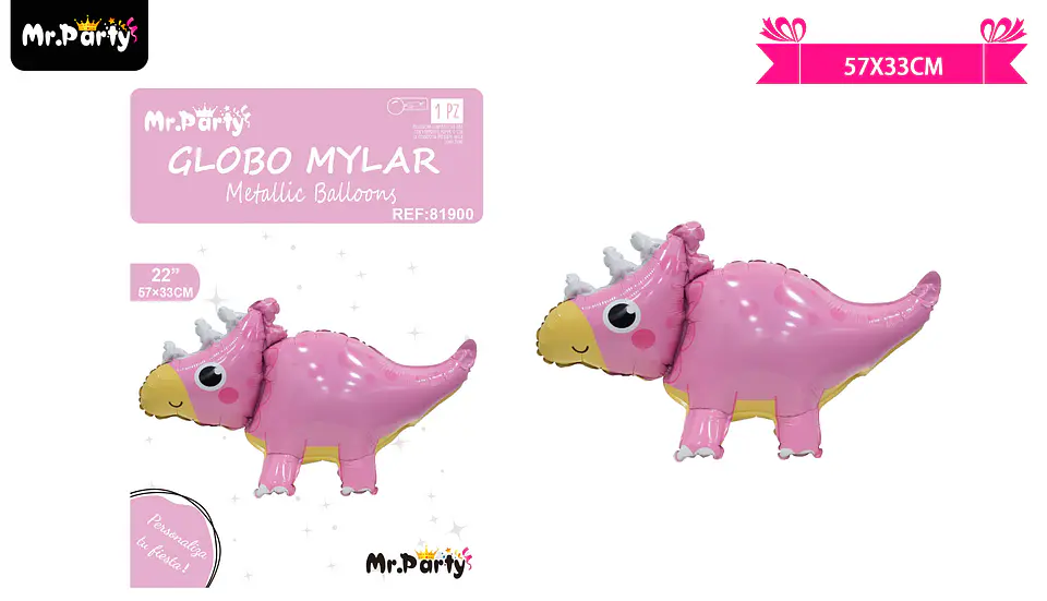 Globo metálico dinosaurio 57*33cm 1