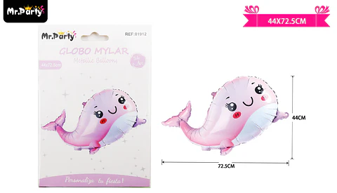 Globo metálico delfín rosado 72.5*44cm