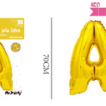 Globo metálico dorado 70cm letra A