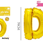 Globo metálico dorado 70cm letra D