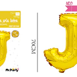 Globo metálico dorado 70cm letra J