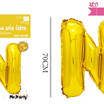 Globo metálico dorado 70cm letra N