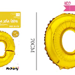 Globo metálico dorado 70cm letra O
