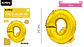 Globo metálico dorado 70cm letra Q - Miniatura 2