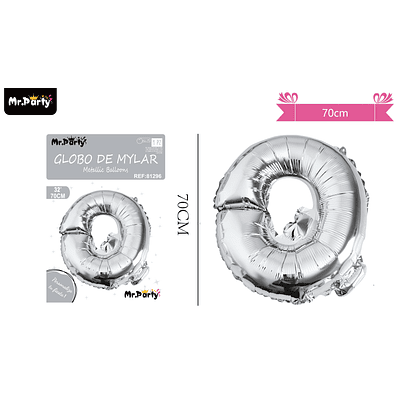 Globo metálico plateado 70cm letra Q