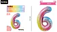 Globo metálico multicolor 40cm número 6 - Miniatura 2